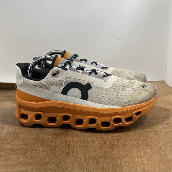 On Running Shoes - On Running Athletic Shoes in Cream and Orange